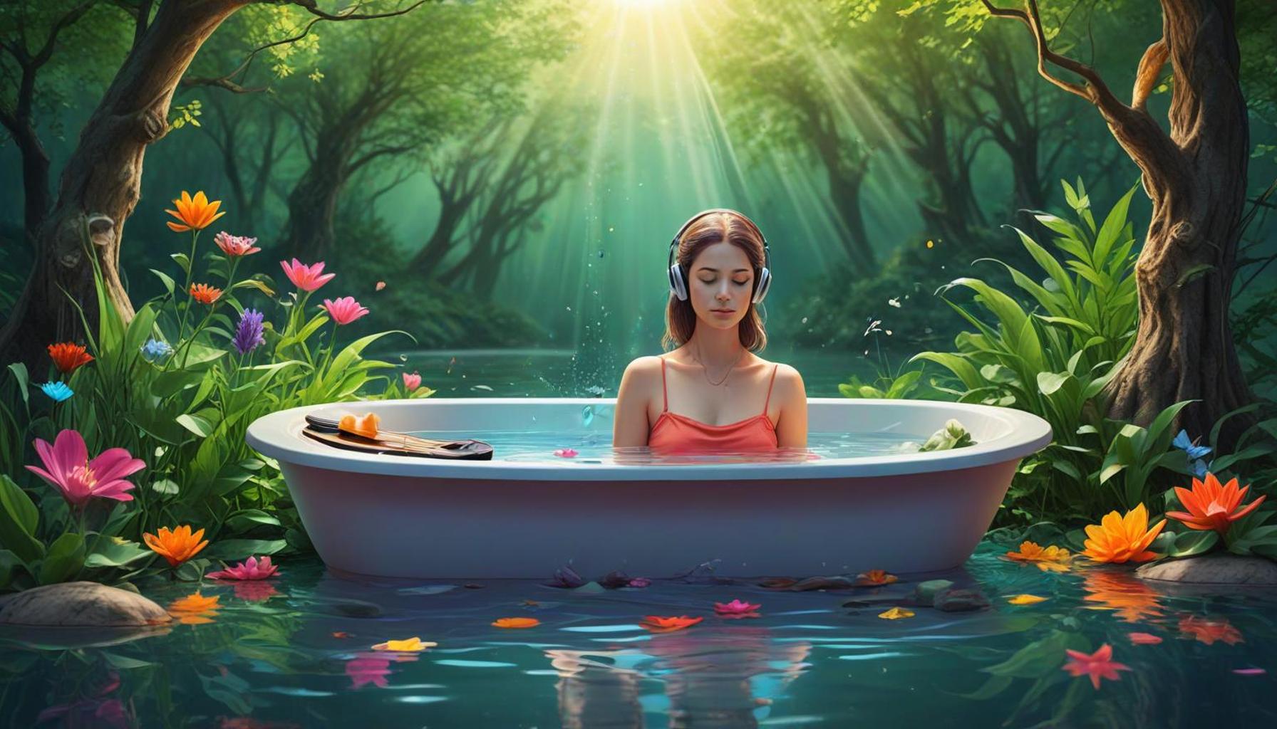 The Impact of Music and Nature Sounds on Bath Meditation for Mental Health